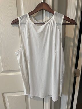 lululemon athletica White Performance Tank with Mesh Yoke